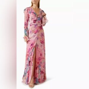 HEMANT & NANDITA Floral Print Maxi Dress Bennet luxury designer NWT